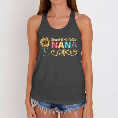 Grandma Blessed To Be Called Nana Floral Nana MotherS Day Women's Knotted Racerback Tank