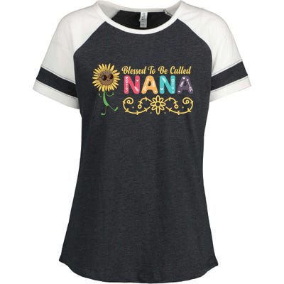 Grandma Blessed To Be Called Nana Floral Nana MotherS Day Enza Ladies Jersey Colorblock Tee