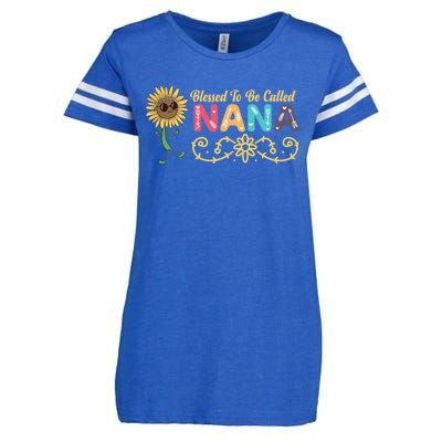 Grandma Blessed To Be Called Nana Floral Nana MotherS Day Enza Ladies Jersey Football T-Shirt