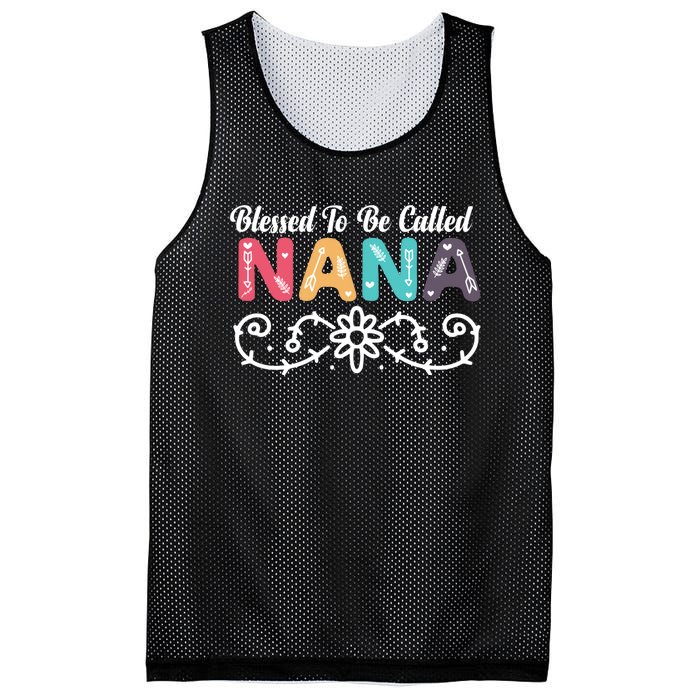 Grandma Blessed To Be Called Nana Floral Nana MotherS Day Mesh Reversible Basketball Jersey Tank