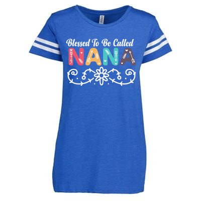 Grandma Blessed To Be Called Nana Floral Nana MotherS Day Enza Ladies Jersey Football T-Shirt