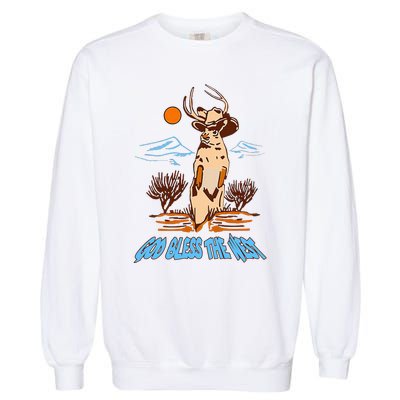 God Bless The West Cowboy Music Country Southern Garment-Dyed Sweatshirt