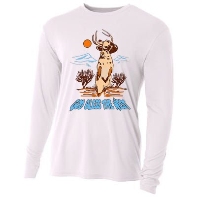 God Bless The West Cowboy Music Country Southern Cooling Performance Long Sleeve Crew