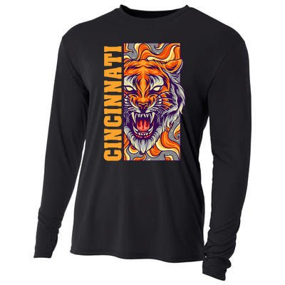 Growling Bengal Tiger Cooling Performance Long Sleeve Crew