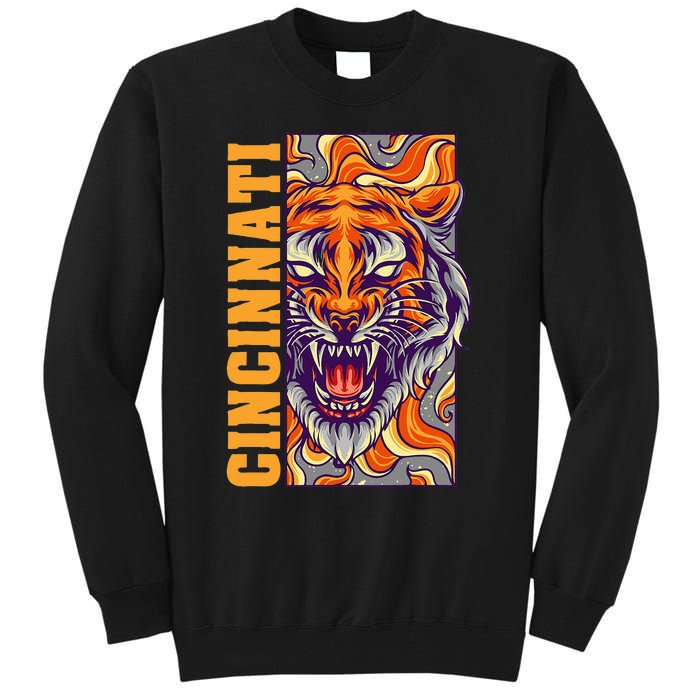 Growling Bengal Tiger Tall Sweatshirt