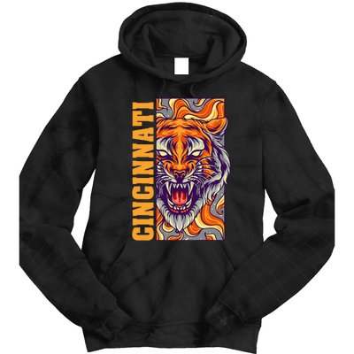 Growling Bengal Tiger Tie Dye Hoodie