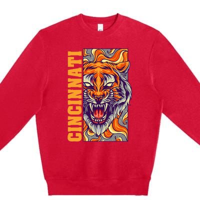 Growling Bengal Tiger Premium Crewneck Sweatshirt