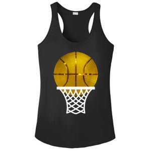 Gold Basketball Trophy Mvp Graphic Tee Cool Gift Ladies PosiCharge Competitor Racerback Tank