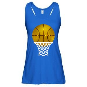 Gold Basketball Trophy Mvp Graphic Tee Cool Gift Ladies Essential Flowy Tank