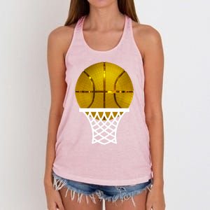 Gold Basketball Trophy Mvp Graphic Tee Cool Gift Women's Knotted Racerback Tank