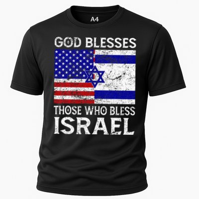 God Blesses Those Who Bless Israel Usa Flag Israeli Flag Performance Shirt