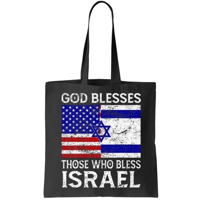 God Blesses Those Who Bless Israel Usa Flag Israeli Flag Bag