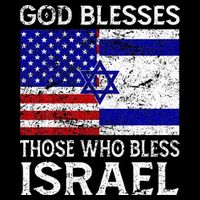 God Blesses Those Who Bless Israel Usa Flag Israeli Flag Womens Tank Top