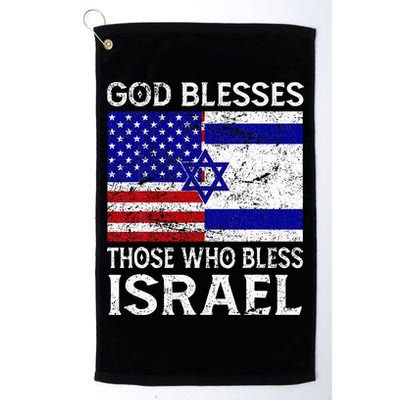 God Blesses Those Who Bless Israel Usa Flag Israeli Flag Golf Towel
