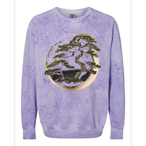 Graphic Bonsai Tree In Japanese Zen Buddhist Enso Colorblast Crewneck Sweatshirt