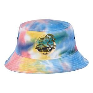 Graphic Bonsai Tree In Japanese Zen Buddhist Enso Tie Dye Newport Bucket Hat