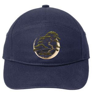 Graphic Bonsai Tree In Japanese Zen Buddhist Enso 7-Panel Snapback Hat