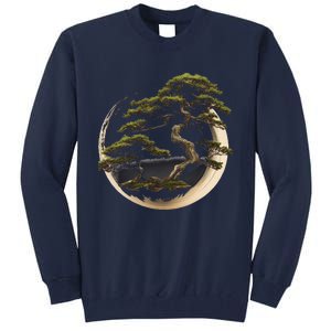 Graphic Bonsai Tree In Japanese Zen Buddhist Enso Tall Sweatshirt