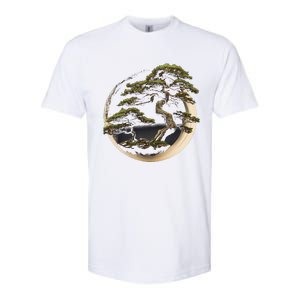 Graphic Bonsai Tree In Japanese Zen Buddhist Enso Softstyle CVC T-Shirt