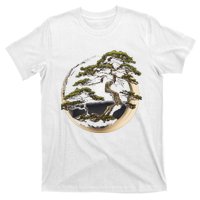 Graphic Bonsai Tree In Japanese Zen Buddhist Enso T-Shirt