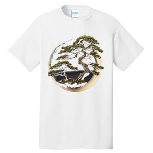 Graphic Bonsai Tree In Japanese Zen Buddhist Enso Tall T-Shirt