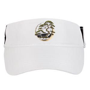 Graphic Bonsai Tree In Japanese Zen Buddhist Enso Adult Drive Performance Visor