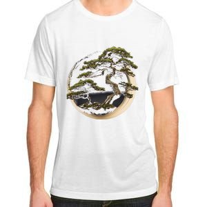 Graphic Bonsai Tree In Japanese Zen Buddhist Enso Adult ChromaSoft Performance T-Shirt