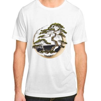 Graphic Bonsai Tree In Japanese Zen Buddhist Enso Adult ChromaSoft Performance T-Shirt