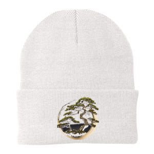 Graphic Bonsai Tree In Japanese Zen Buddhist Enso Knit Cap Winter Beanie