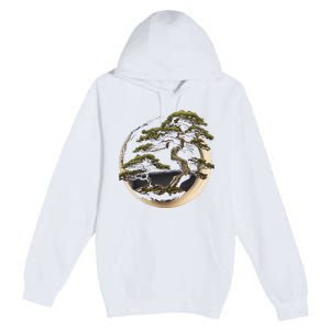 Graphic Bonsai Tree In Japanese Zen Buddhist Enso Premium Pullover Hoodie