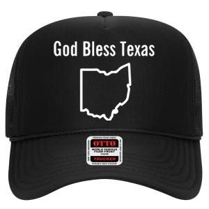 God Bless Texas Ohio High Crown Mesh Back Trucker Hat