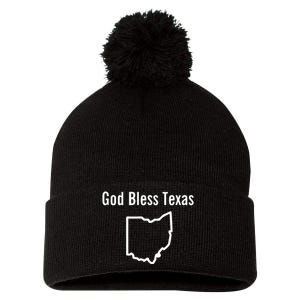 God Bless Texas Ohio Pom Pom 12in Knit Beanie