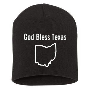 God Bless Texas Ohio Short Acrylic Beanie