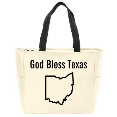 God Bless Texas Ohio Zip Tote Bag
