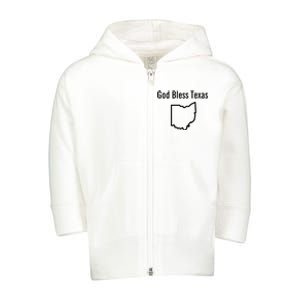 God Bless Texas Ohio Toddler Zip Fleece Hoodie