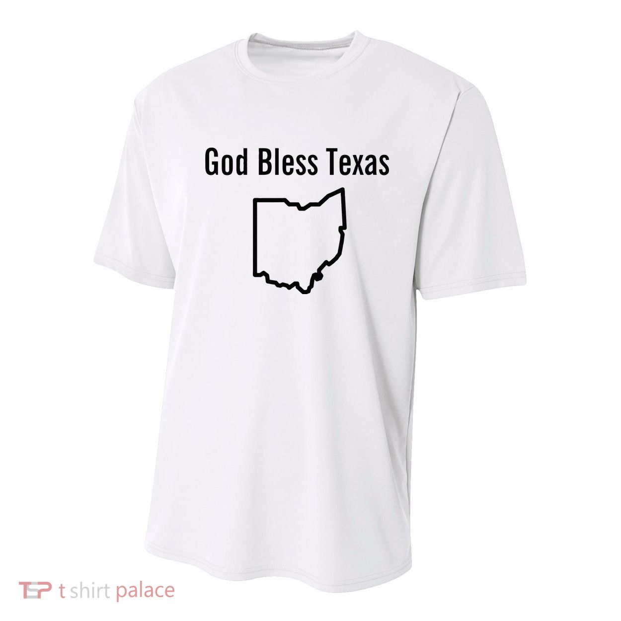God Bless Texas Ohio Youth Performance Sprint T-Shirt