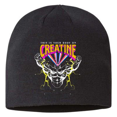 Gym Birthday This Is Your Body On Creatine Workout Sustainable Beanie