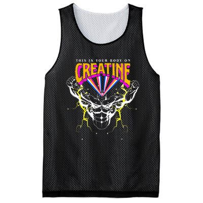 Gym Birthday This Is Your Body On Creatine Workout Mesh Reversible Basketball Jersey Tank