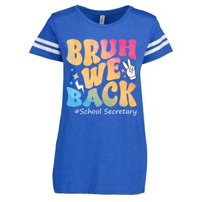 Groovy Back To School Bruh We Back School Secretary Enza Ladies Jersey Football T-Shirt