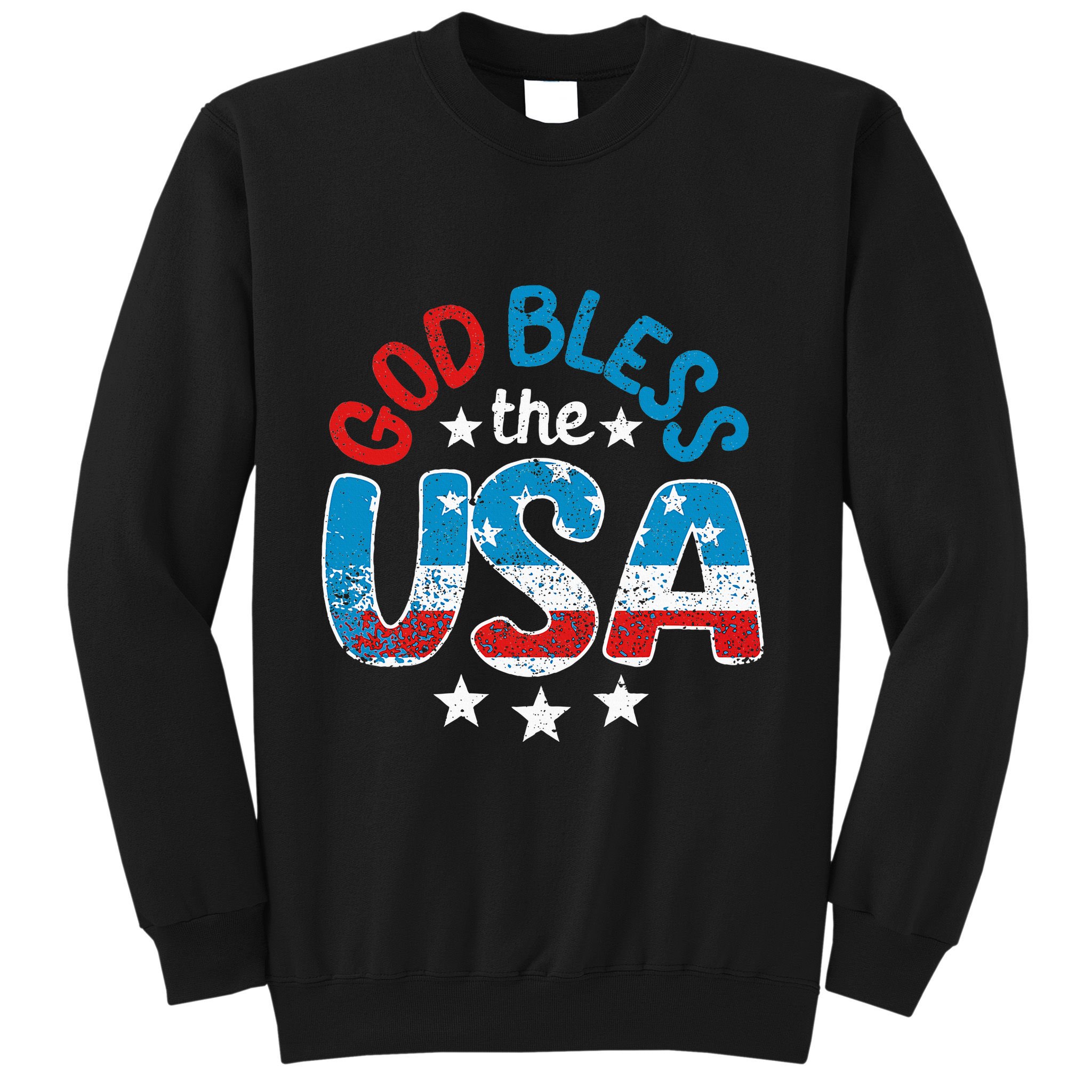 God Bless The Usa American Flag Patriotic Sweatshirt