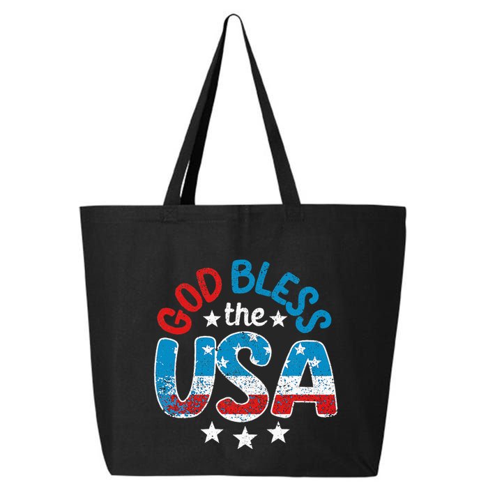 God Bless The Usa American Flag Patriotic 25L Jumbo Tote
