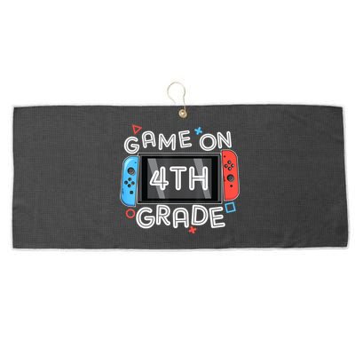 Gamer Back To School Funny Game On 4th Grade Large Microfiber Waffle Golf Towel