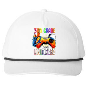 Gamer Back To School Gamepad 3rd Third Grade Level Unlocked Snapback Five-Panel Rope Hat