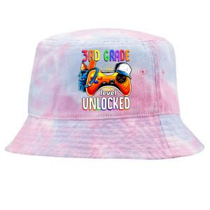 Gamer Back To School Gamepad 3rd Third Grade Level Unlocked Tie-Dyed Bucket Hat