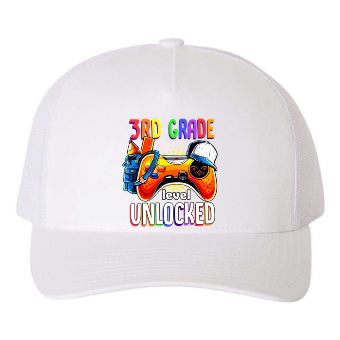 Gamer Back To School Gamepad 3rd Third Grade Level Unlocked Yupoong Adult 5-Panel Trucker Hat