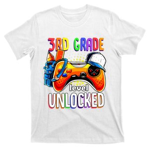 Gamer Back To School Gamepad 3rd Third Grade Level Unlocked T-Shirt