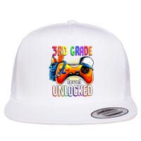 Gamer Back To School Gamepad 3rd Third Grade Level Unlocked Flat Bill Trucker Hat