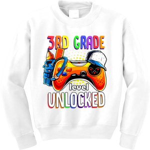 Gamer Back To School Gamepad 3rd Third Grade Level Unlocked Kids Sweatshirt