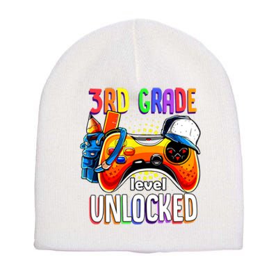 Gamer Back To School Gamepad 3rd Third Grade Level Unlocked Short Acrylic Beanie