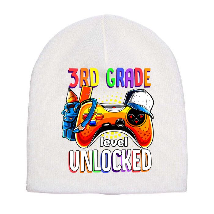 Gamer Back To School Gamepad 3rd Third Grade Level Unlocked Short Acrylic Beanie